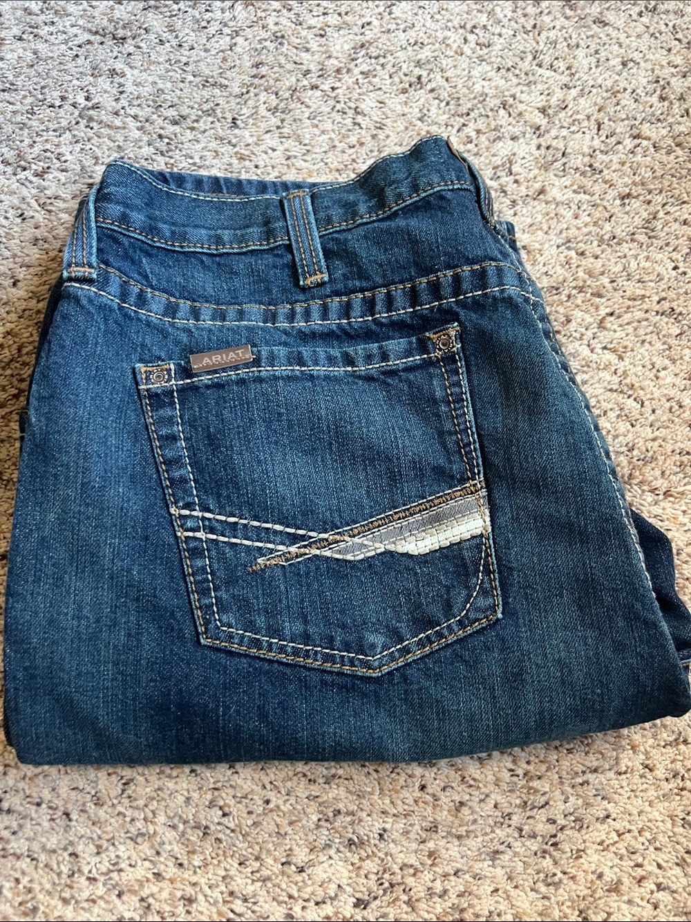 Ariat Dark Indigo Relaxed Bootcut Jeans with Contrast Stitching